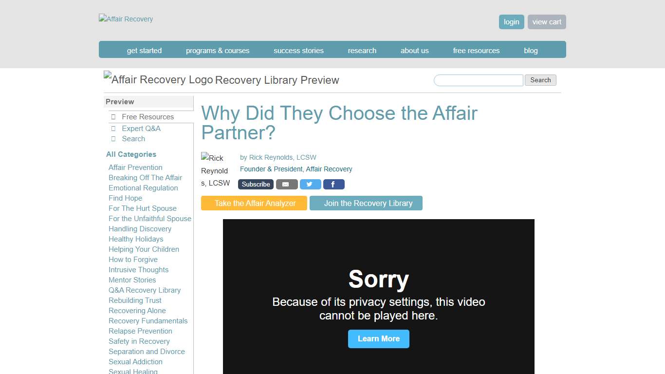 Why Did They Choose the Affair Partner?